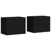 vidaXL Noptiere de perete, 2 buc., negru, 45x30x35 cm