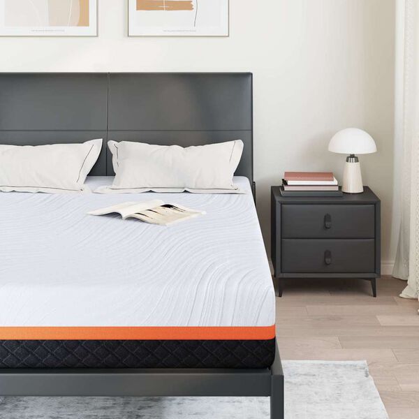 vidaXL Saltea Alb și gri 140 x 200 cm Material Jacquard