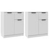 vidaXL Servante, 2 piese, alb, 60x30x70 cm, lemn prelucrat