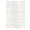 vidaXL Paravan cameră 3 panouri, alb, lemn masiv paulownia