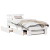 vidaXL Cadru de pat cu headboard Alb 100 x 200 cm Lemn de pin masiv