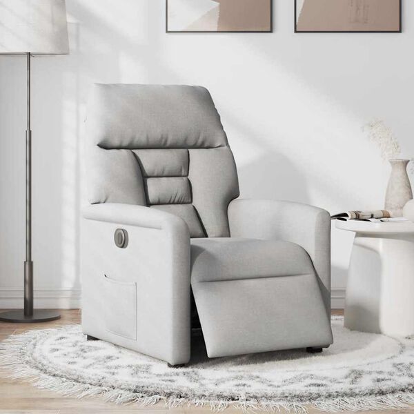 vidaXL Scaun reclinabil electric Cloud Grey Fabric