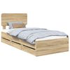 vidaXL Cadru de pat cu sertar Stejar Sonoma 90 x 190 cm Lemn prelucrat