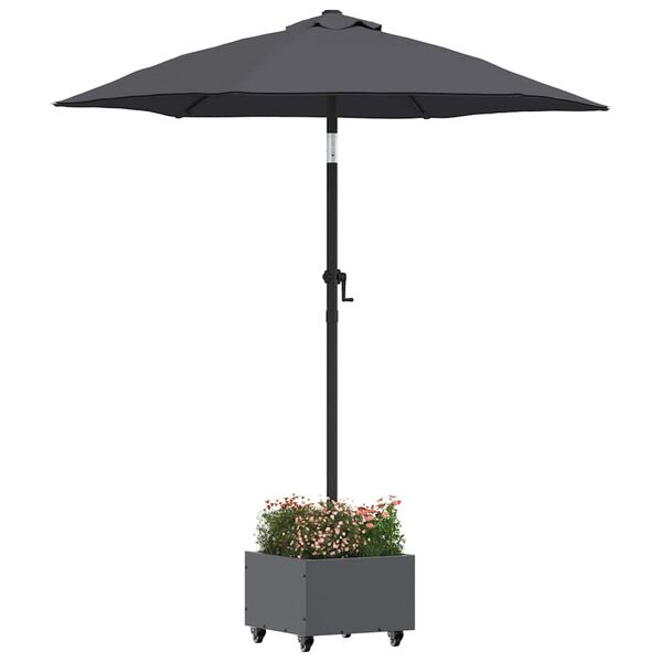 vidaXL Bază pentru umbrelă Manual Antracit 45 x 45 x 45 cm Oțel