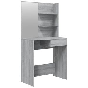 vidaXL Masă de toaletă cu oglindă, gri sonoma, 74,5x40x141 cm