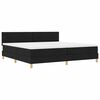 vidaXL Pat cu arc LED cu benzi LED Negru 200 x 200 cm țesătură