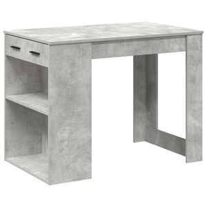 vidaXL Birou cu sertar și raft Gri beton 102x62x77,5 cm lemn prelucrat