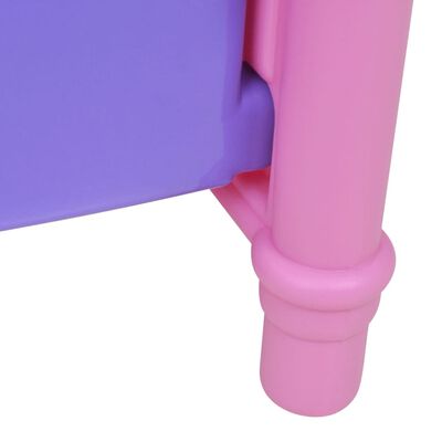 Pat de jucărie păpuși pentru camera de joacă a copiilor, roz + violet