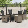 vidaXL Set de masă pentru grădină cu pernă 5 pcs Gri Rattan poli