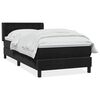 vidaXL Pat box spring cu saltea, negru, 100x220 cm, catifea