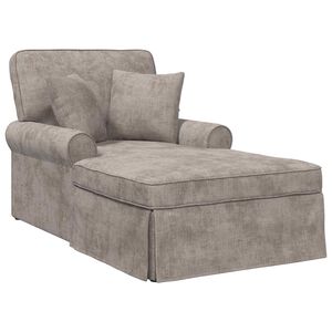 vidaXL Chaise Lounge cu fustă cu pernă Nisipiu 157 x 91 x 91 cm ARES