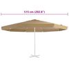 vidaXL P&acirc;nză de schimb umbrelă de soare de exterior gri taupe 515 cm