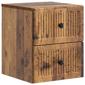 vidaXL Dulap de noapte suspendat Lemn vechi 33 x 34,5 x 40 cm