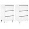 vidaXL Noptiere, 2 buc., alb, 40x35x69 cm, lemn compozit