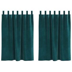 vidaXL Perdele opace 2 buc. Verde &icirc;nchis 140 x 140 cm Catifea