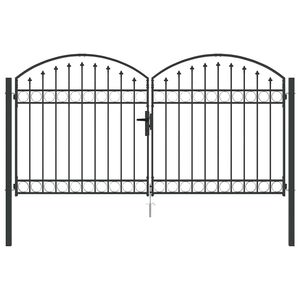 vidaXL Poartă de gard ASSEN 301 x 200 cm Oțel Gri Blocat