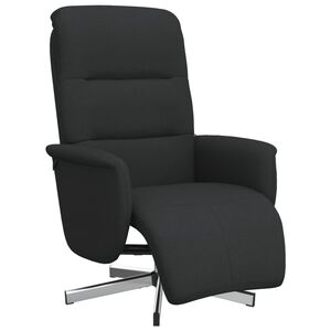 vidaXL Fotoliu rabatabil cu suport de picioare, negru, textil
