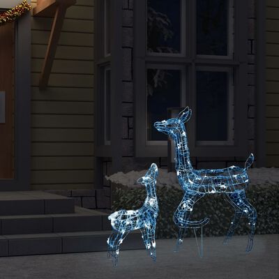 vidaXL Decorațiune de Crăciun familie de reni 160 LED alb rece acril
