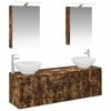 vidaXL Set dulap baie 5 buc. Stejar fumuriu Lemn prelucrat