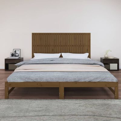 vidaXL Tăblie de pat pentru perete, maro miere, 204x3x90 cm