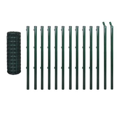 vidaXL Euro gard, verde, 25 x 1,2 m, oțel