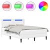 vidaXL Cadru de pat cu saltea Alb 120 x 190 cm Piele artificială