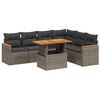 vidaXL Set canapele de grădină, 7 piese, cu perne, gri, poliratan