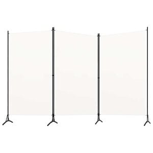 vidaXL Paravan de cameră cu 3 panouri, alb, 260 x 180 cm, textil