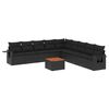 vidaXL Set canapele de grădină cu perne, 10 piese, negru, poliratan