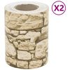 vidaXL Paravane grădină aspect piatră grosieră 2 buc. gri 35x0,19m PVC