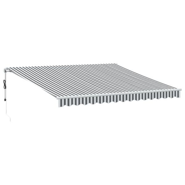 vidaXL Copertină retractabilă automat cu LED, antracit/alb, 400x350 cm