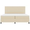 vidaXL Pat cu arcuri cu saltea cu headboard Crem 200 x 200 cm țesătură