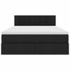vidaXL Pat cu saltea și LED cu saltea Negru 140 x 200 cm țesătură