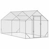 vidaXL Cușcă pentru pui Argintiu 400 x 170 x 177 cm Oțel Galvanizat