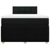 vidaXL Pat box spring cu saltea, negru, 120x200 cm, textil