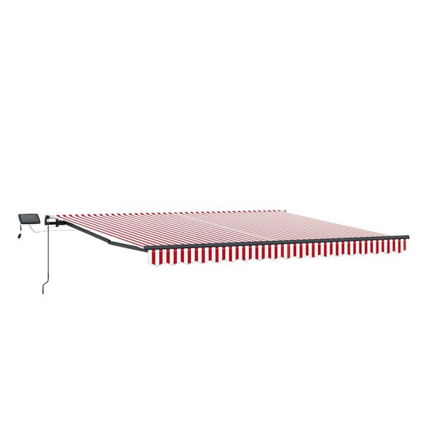 vidaXL Cortina Retractabilă Manual Roșu și alb 450 &times;350 cm țesătură