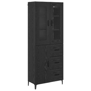 vidaXL Bufet Stejar Negru 69,5 x 34 x 180 cm Lemn prelucrat
