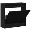 vidaXL Dulap pentru pantofi Stejar Negru 60 x 21 x 57 cm Lemn compozit