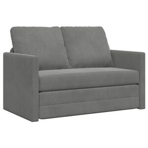 vidaXL Canapea extensibilă de podea 2 &icirc;n 1, gri &icirc;nchis, 122x204x55 cm