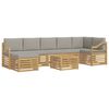 vidaXL Set de canapele de exterior 8 pcs Alb și gri deschis