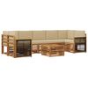 vidaXL Set de canapele de exterior 8 buc. Natural și Bej