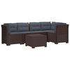 vidaXL Sofa de grădină cu 5 locuri cu perne aspect rattan PP Maro