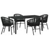 vidaXL Set de masă pentru grădină 5 buc. Negru