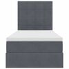 vidaXL Pat cu saltea și LED cu saltea Gri &icirc;nchis 90 x 200 cm Catifea