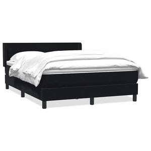 vidaXL Pat box spring cu saltea, negru, 160x210 cm, catifea