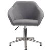 vidaXL Scaun de masă pivotant, gri deschis, material textil