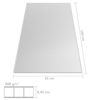vidaXL Plăci din policarbonat, 2 buc., 150 x 65 cm, 4,5 mm