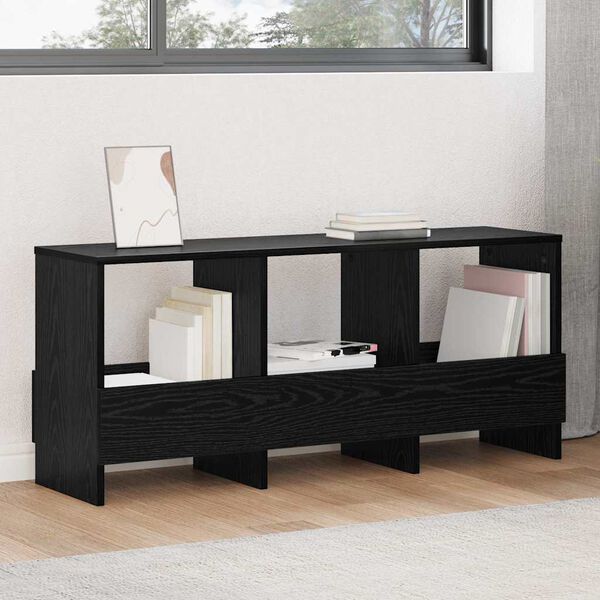 vidaXL Raft pentru reviste Stejar Negru 102 x 30 x 45 cm