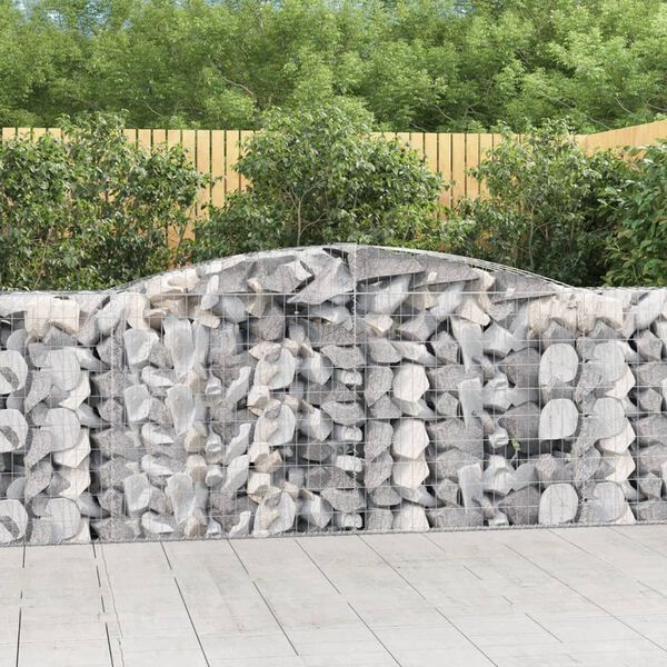 vidaXL Coșuri gabion arcuite 10 buc, 400x50x100/120 cm fier galvanizat