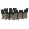 vidaXL Set de masă pentru grădină 9 buc. Gri poliratan